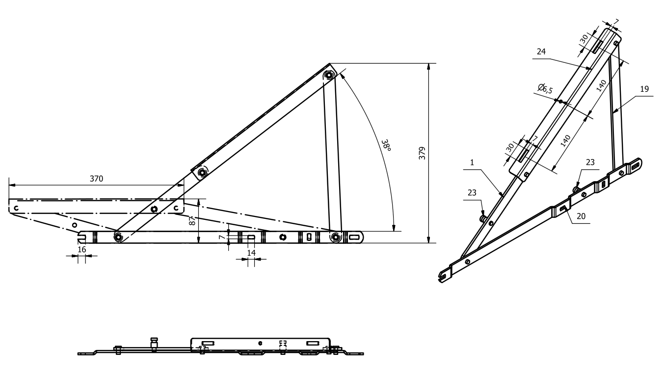 Bed Lift Mechanism Technical Drawing