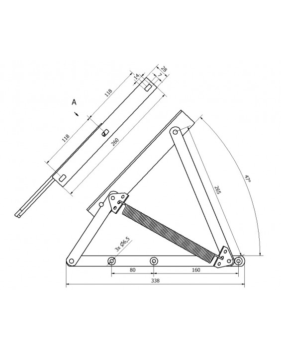 Medium Bed Lift B technical drawing