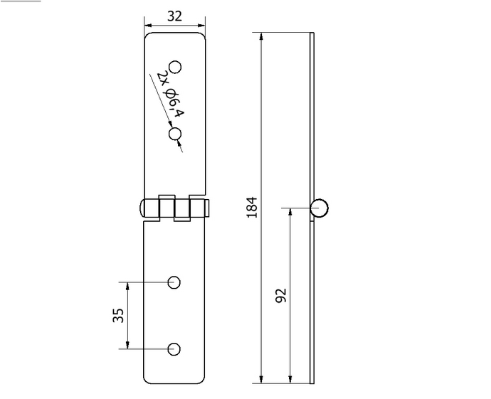 ZA3 hinge dimensions