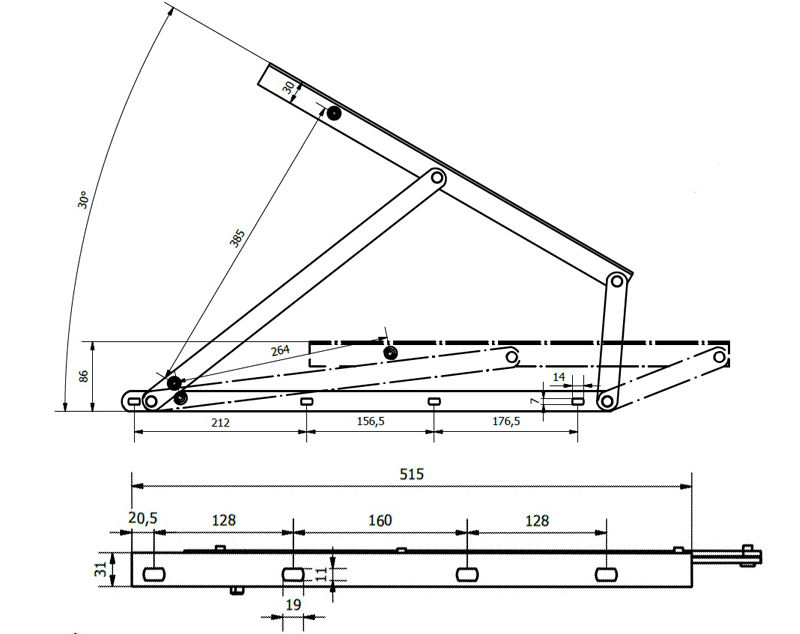 ST lift technical drawing