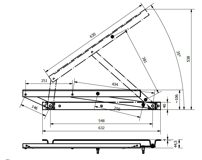 MULTIBOX lift technical drawing
